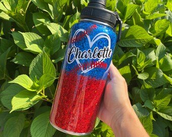 Softball Glitter Tumbler / Softball avec nom Tumbler / Glitter Tumbler / Custom Cup