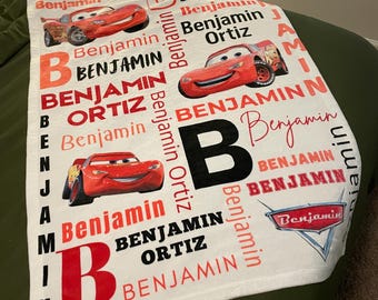 Manta personalizada de Disney Cars: manta polar de Rayo McQueen