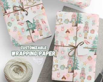 Nutcracker Wrapping Paper, Christmas Wrapping Paper, Custom Gift Wrap for Birthdays, Weddings, Holidays, Unique Gift Presentation
