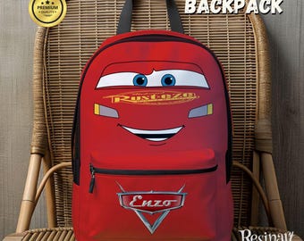 Lightning McQueen Backpack, Disney Cars School Bag, Customizable