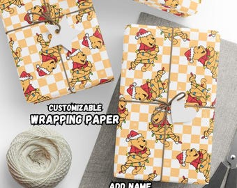 Personalized Honey Bear Christmas Wrapping Paper, Wrap
