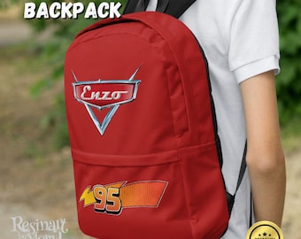 Lightning McQueen Backpack, Disney Cars School Bag, Customizable