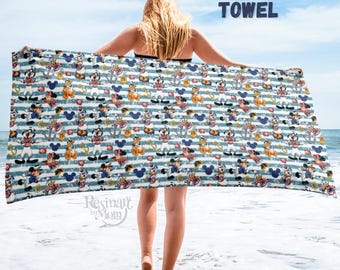 Toalla de playa Disney Cruise, toalla de vacaciones personalizada con temática náutica