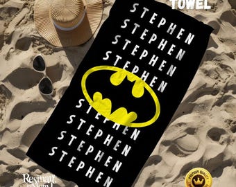 パーソナライズされたアベンジャーズビーチタオル：カスタムスーパーヒーローギフト