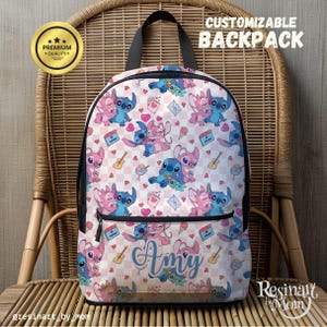 Sac à dos Stitch and Angel, sac à dos Stitch pour enfants, sac à dos Disney, sac Disney, cartable Disney, sac à dos personnalisable