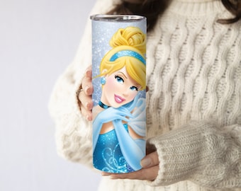 Personalized Cinderella Tumbler, Custom Princess Gift, Disney Water Bottle