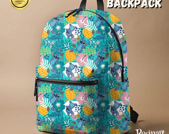 Mochila de Stitch personalizable, mochila escolar de Disney