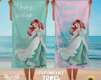 Toalla de playa personalizada de La Sirenita: Regalo personalizado de Ariel