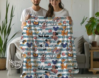 Manta Sherpa personalizada de Disney Cruise, Mickey Mouse náutico