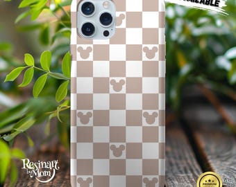 Mickey Mouse Checkered Phone Case, Retro Disney Cover