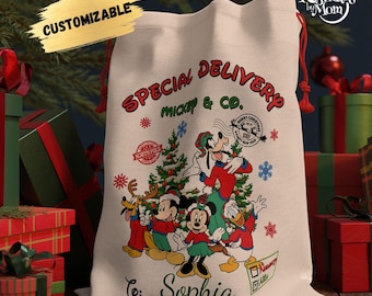 Personalized Disney Christmas Sack | Reusable Holiday Gift Bag