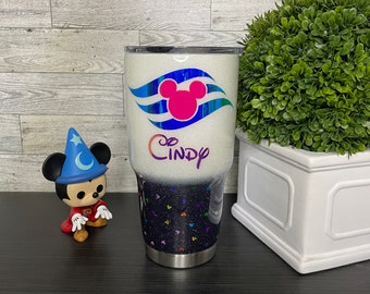 Disney Cruise Glitter Tumbler / Mickey and Minnie Glitter Tumbler / Custom Cup