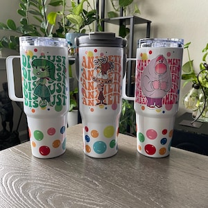 Inside Out Tumbler, Anxiety Cup, Disney Tumbler, Disney Cup with Straw, Disney Tumbler with Handle, Custom Cup