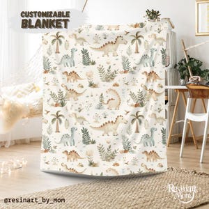 Personalized Dinosaur Baby Blanket: Custom Name, Soft Fleece