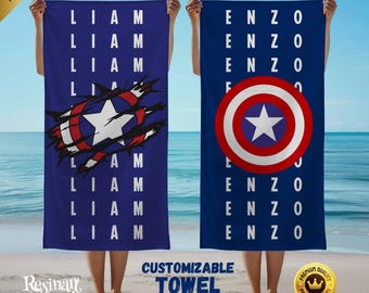Personalized Avengers Beach Towel: Custom Superhero Gift