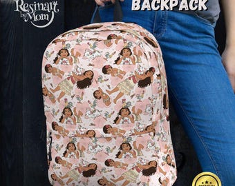 Moana Backpack for Girls, Disney Bookbag, Customizable School Bag
