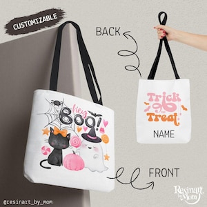 Halloween Candy Bag for Kids – Reusable Trick or Treat Bag with Cute Halloween Design – Personalized Tote Bag for Kids, Halloween Gift