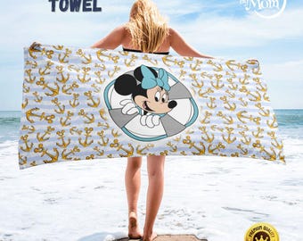 Toalla de playa personalizada de Disney Cruise, regalo de vacaciones náuticas
