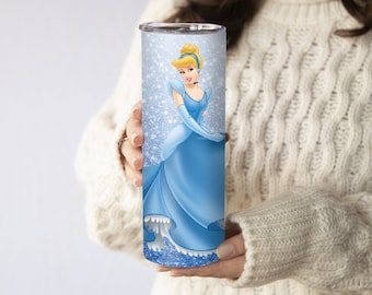 Custom Cinderella Tumbler, Disney Princess Gift, Personalized Water Bottle