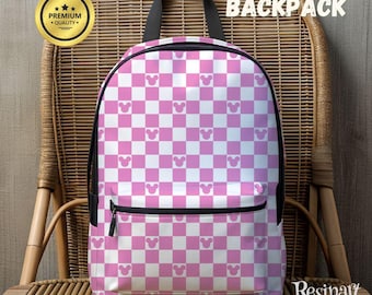 Sac à dos à carreaux Mickey Mouse, sac personnalisable Parc Disney