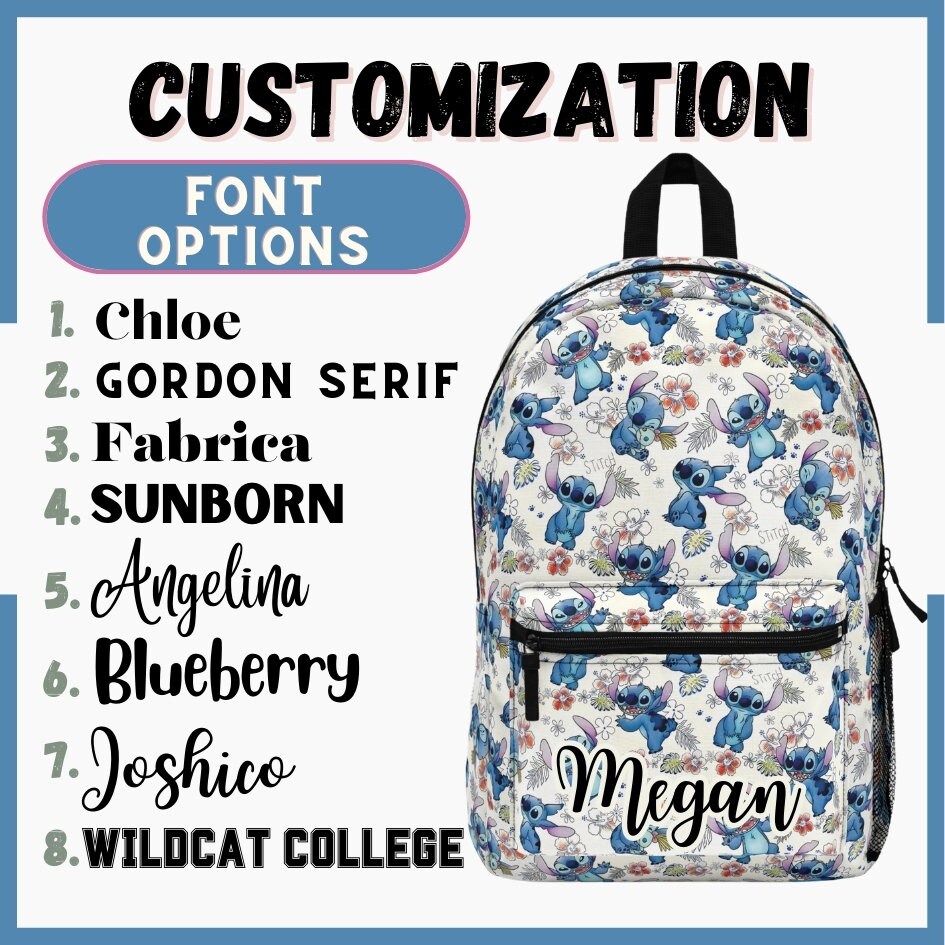 STITCH 3D School Backpack For Kids - Adaptable To Trolley, Padded Straps, Durable Polyester, Blue
