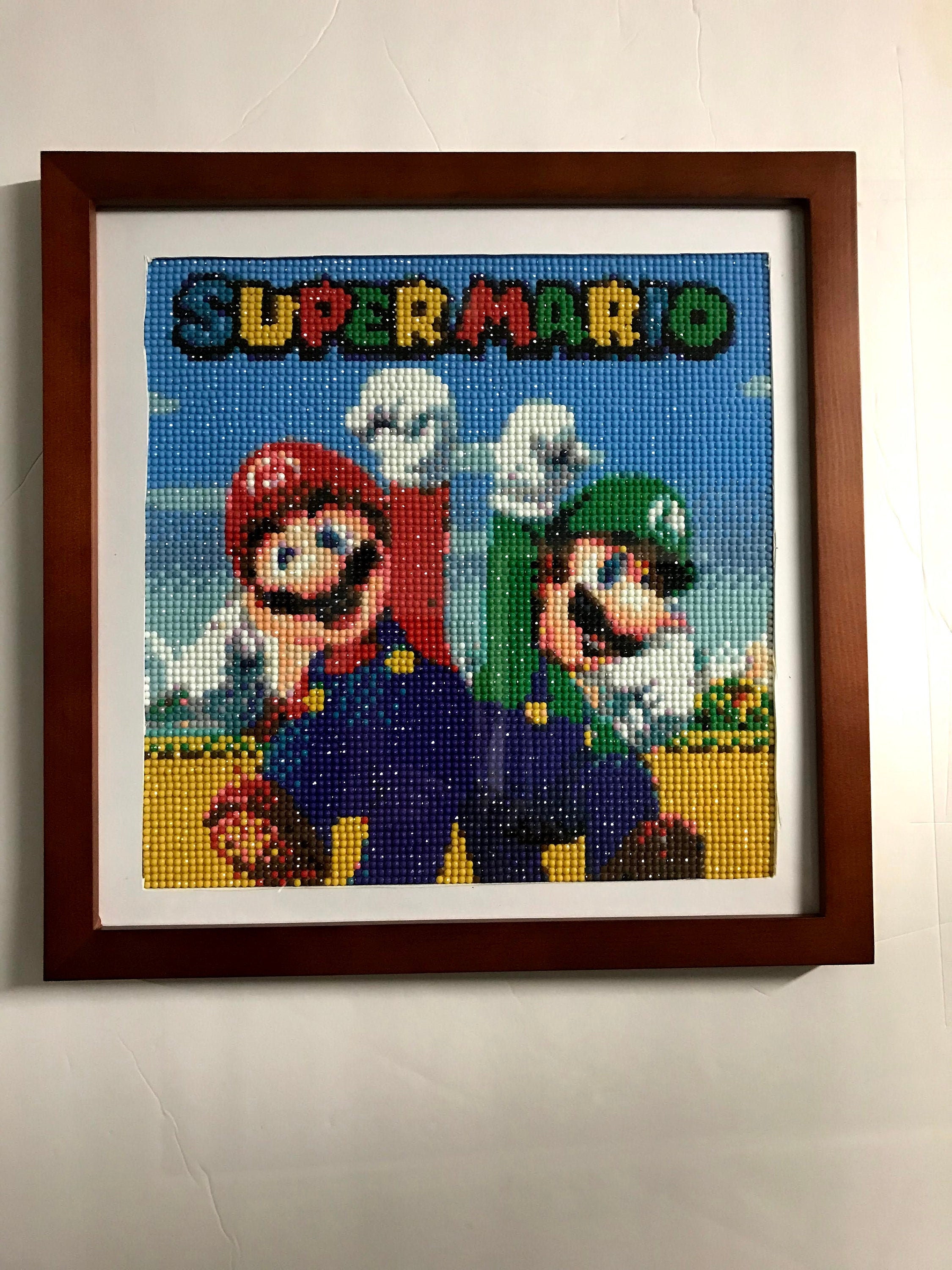 Super Mario Finished Diamond Art with Frame