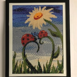 Daisy Ladybug Diamond Art with Frame