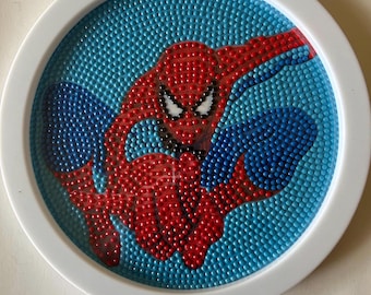 Spider Man Round Diamond Art with Frame