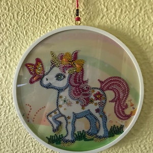 Unicorn Round Diamond Art with Frame and Hanging