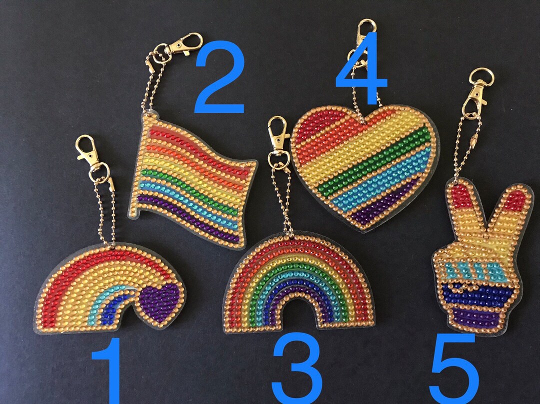 Pride Key Rhinestone Pride Key Chains - Etsy