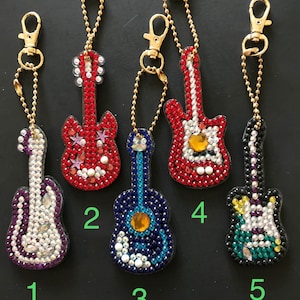 Rhinestone Guitar Key Chains