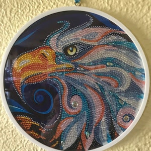 Eagle Round Diamond Art with Frame and Hanging