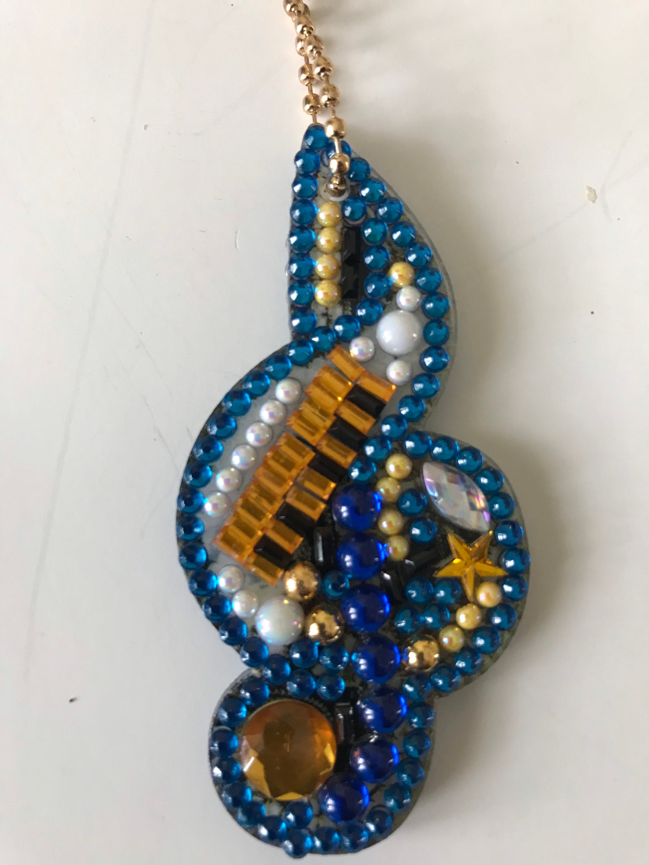 Rhinestone Music Note Key Chains - Etsy
