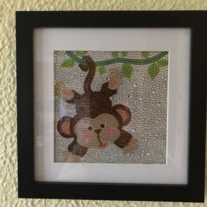 Framed Monkey Diamond Art