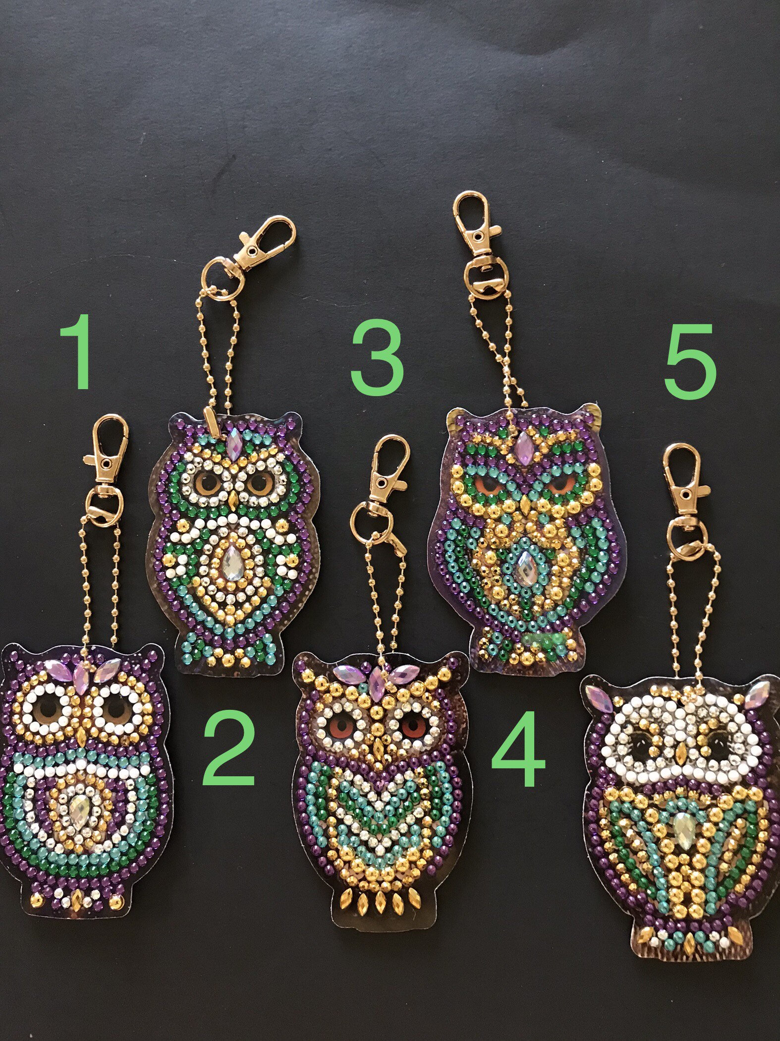 Rhinestone Owl Key Chains