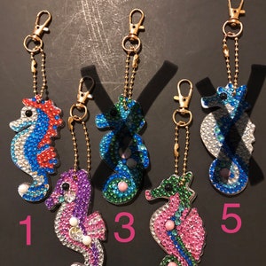 Rhinestone Seahorse Key Chains