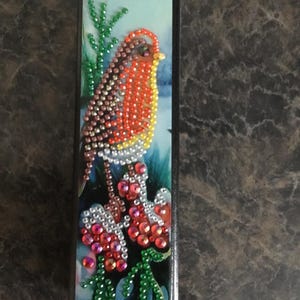 Estuche para gafas con forma de pájaro y diamantes de imitación