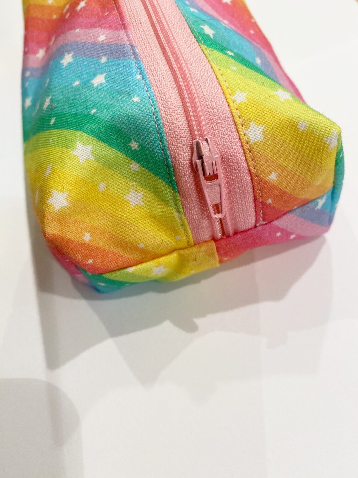 Rainbow Stars pencil case fabric pencil case box pencil Etsy