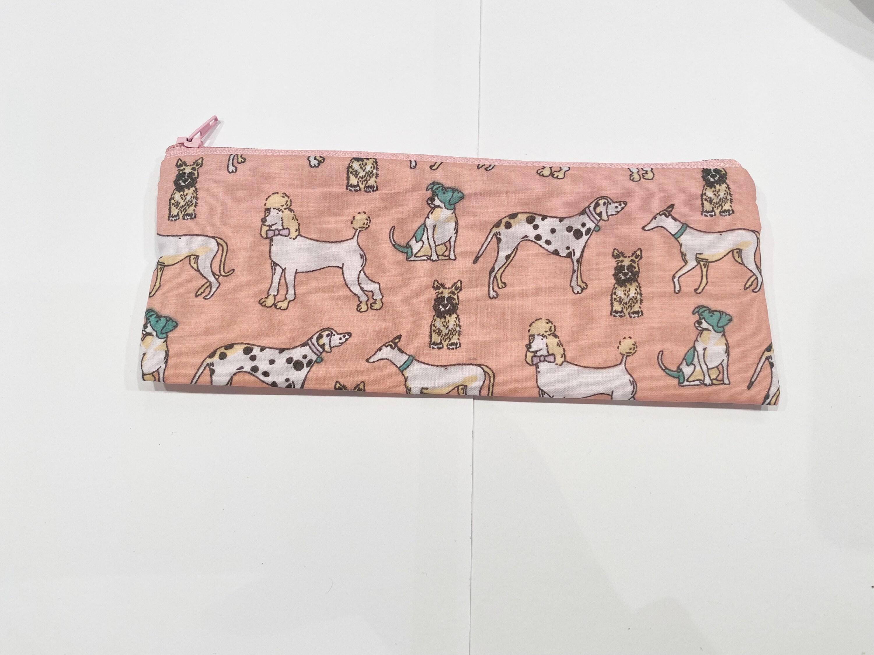 Pink Dog pencil case fabric pencil case flat pencil case Etsy