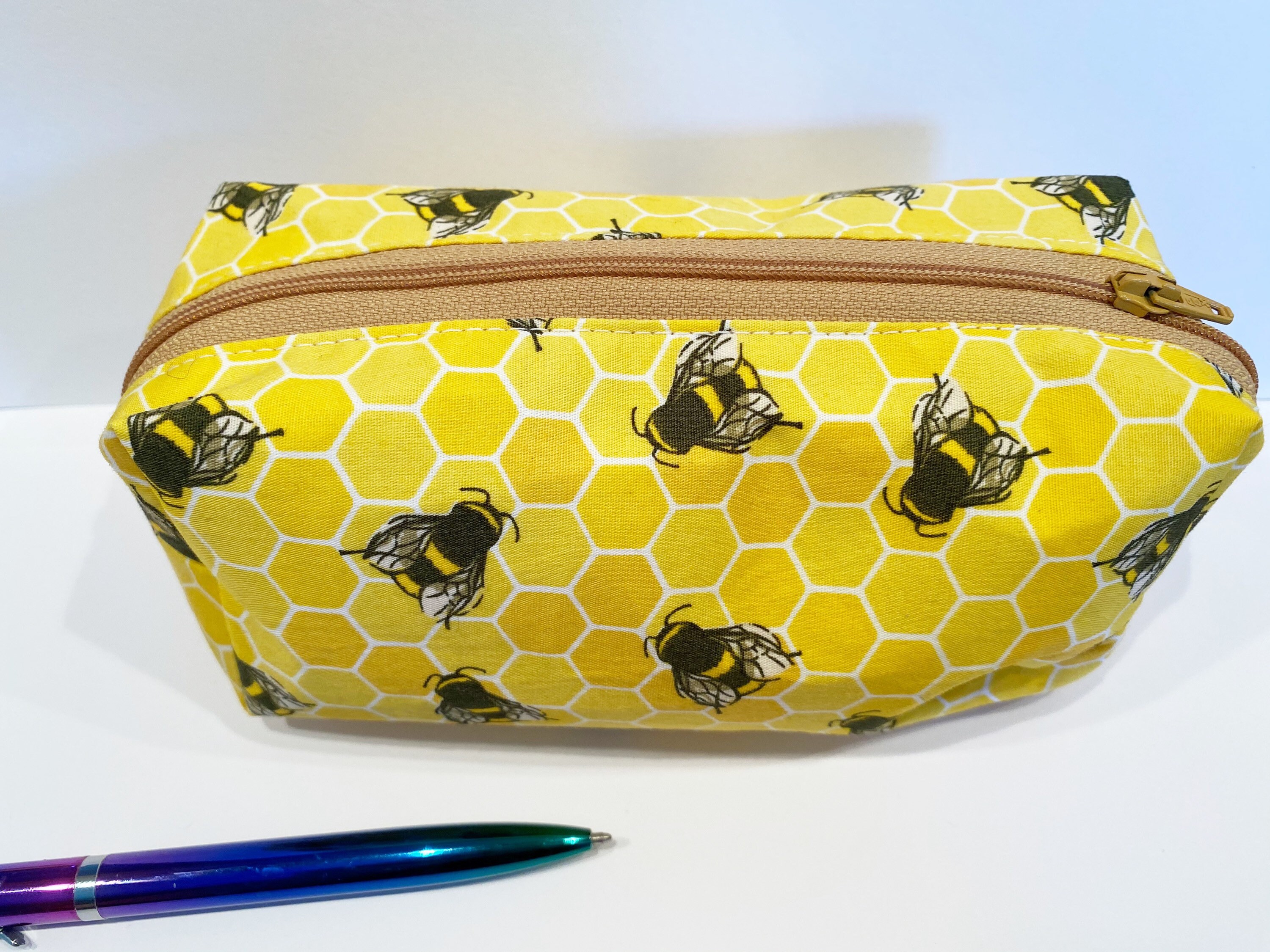 Honey Bee pencil case fabric pencil case box pencil case Etsy