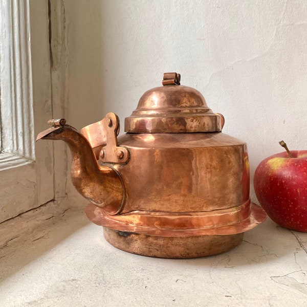 Antique rustic handmade copper kettle