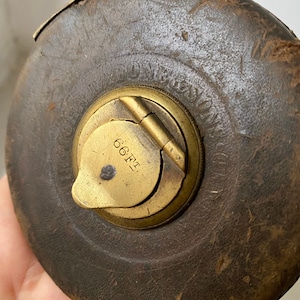 Vintage John Rabone & Sons Tape Measure: Leather Case, Brass Details