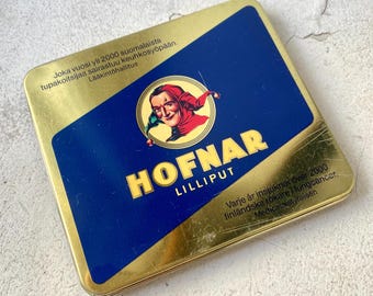boîte en métal vintage des années 1970 étui à cigarettes vintage boîte à cigarillos vintage étui Hofnar Lilliput vintage boîte en fer blanc à collectionner