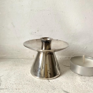 Vintage candlestick holder Silver plated candle holder Short silver candlestick Vintage silver plated candlestick with catcher Vintage decor