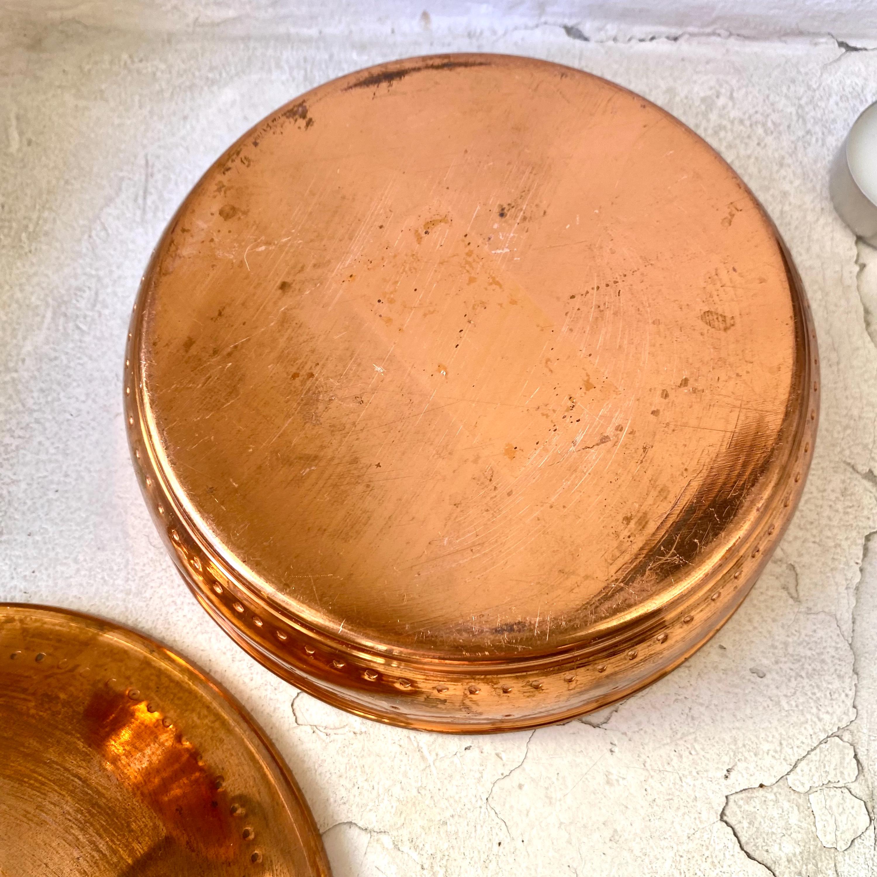 ヴィンテージ銅製ボウル（蓋付き）：金属製キッチン収納 - Etsy 日本