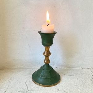 Vintage brass candlestick holder with felt base Vintage brass candle holder Vintage brass decor Mid-century candlestick Cottagecore decor