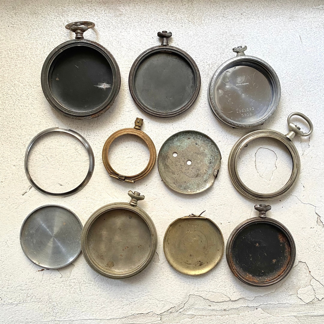 Set of 11 Antique Pocket Watch Parts Antique Pocket Watch Etsy