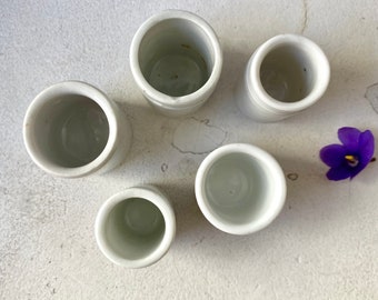 ヴィンテージホワイト磁器薬瓶 - 5個セット - Tiny Home Decor - Etsy 日本