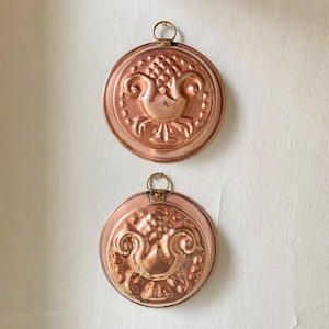 Vintage Copper Crab Cake Molds - Set of 2 - Farmhouse Kitchen Decor