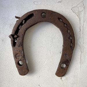 Antique Wrought Iron Horseshoe: Rustic Farmhouse Decor